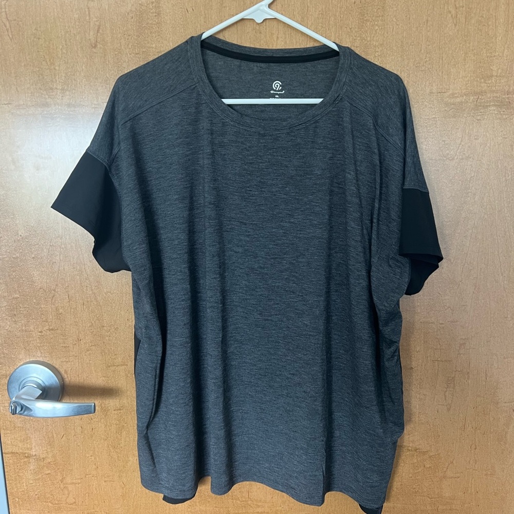 Champion Gray and Black Short Sleeve Tee